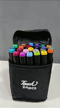 Kit Canetas Coloridas 24 Unidades Touch