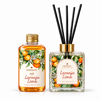 Kit Laranja Lima: Difusor c/ Varetas + Refil de Difusor