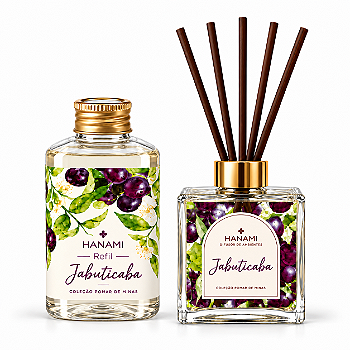 Kit Jabuticaba: Difusor c/ Varetas + Refil de Difusor