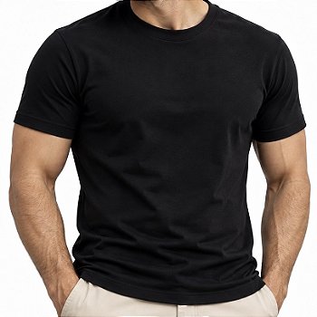 Camiseta Básica Malha Peruana Preta