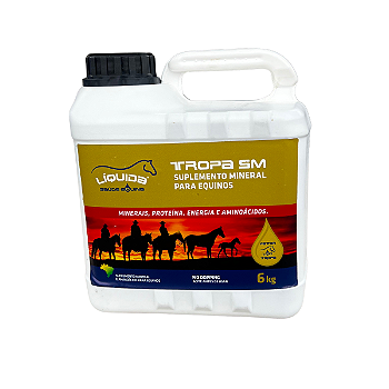 Tropa SM Liquida Equinos 6kg— Suplemento Mineral Completo para Grandes Tropas e Manejo