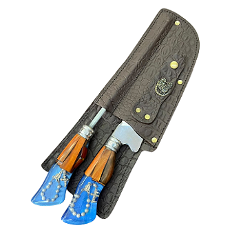 Kit 2 Peças Faca e Chaira Aço Inox 8"