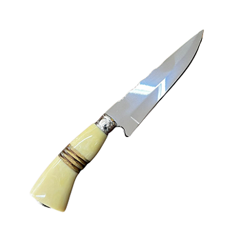 Faca 7" Aço Inox Cabo Madeira Resina