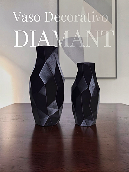 Vaso Decorativo Diamant - Kit com 2 Vasos | Sala Quarto Aparador Mesa Estante