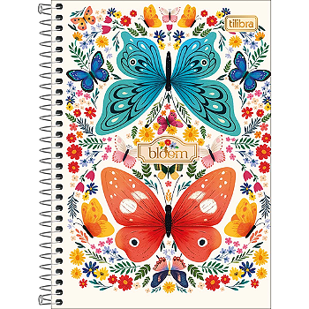 Caderno Espiral Capa Dura Tilibra Bloom 1/4 - 80 Folhas