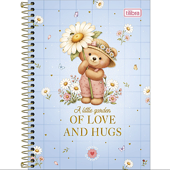 Caderno Espiral Capa Dura Tilibra Love Bears 1/4 - 80 Folhas