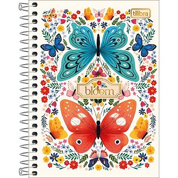 Caderneta Espiral Capa Dura Tilibra Bloom 1/8 - 80 Folhas