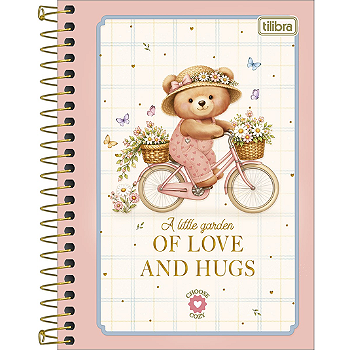 Caderneta Espiral Capa Dura Tilibra Love Bears 1/8 - 80 Folhas
