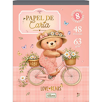 Papel de Carta Love Bears Tilibra - 48 Folhas