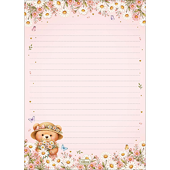Papel de Carta com Envelope Tilibra Love Bears