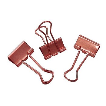 Prendedor de Papel Tilibra 19 mm Rosa e Dourado - Blister com 12 Unidades