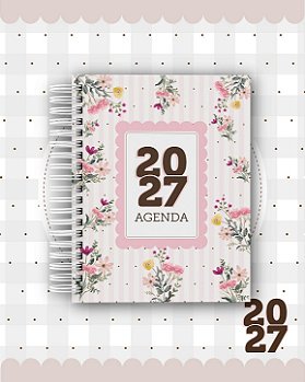 Agenda Personalizada 2027 - Coleção Delicada