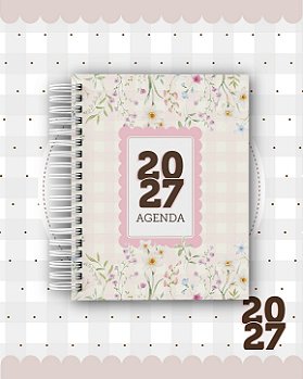 Agenda Personalizada 2027 - Coleção Delicada