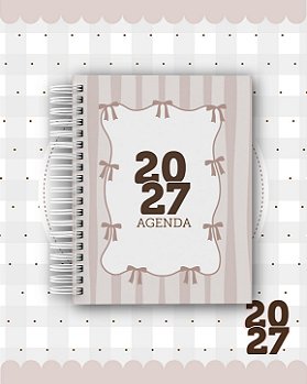 Agenda Personalizada 400 PÁGINAS 2027 - Coleção Delicada