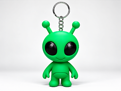 Chaveiro Alien Verde 3D Articulado Colecionável