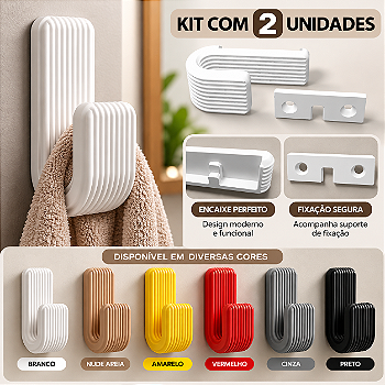kit 2 gancho Gancho de parede banheiro usso diverso em parede com suporte parafusado