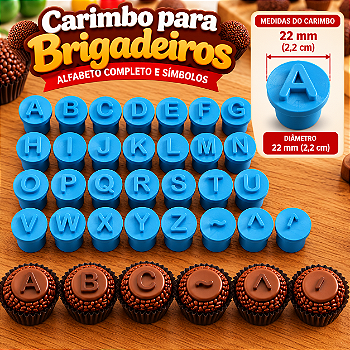 Carimbo para Brigadeiro Alfabeto 29 peças