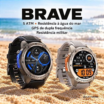 Smartwatch Wearzone BRAVE AMOLED 1,43” GPS Dual-Band L1+L5, 170+ Modos Esportivos, 5 ATM e IP69K