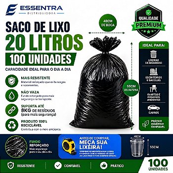 Saco para Lixo 20 Litros
