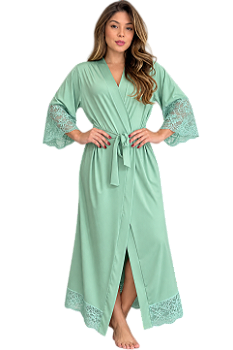 Kit Robe e Camisola Longos de Amamentação