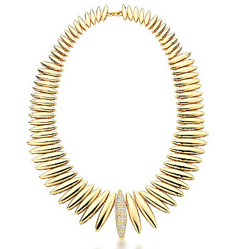 Colar Camadas Lisas Com Pingente Cravejado Em Ouro 18k