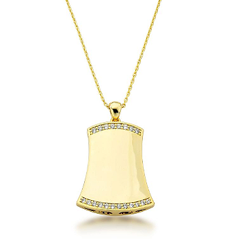 Colar Cartier Com Pingente Detalhado Com Cristais Nas Laterais Ouro 18k