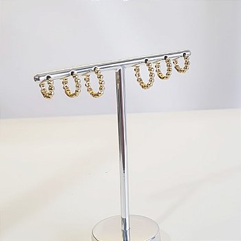 TRIO DE BRINCOS DE ARGOLA COM BOLINHAS BANHADO OURO 18K