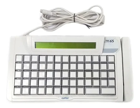 Teclado Programável Gertec TEC-E 65-A PS/2 V2 com Display (Seminovo)
