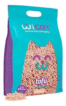 Areia de Gato Higiênica Biodegradável de Tofu Fragrância de Pêssego 2,1kg Wicat