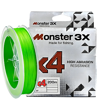 MONSTER 3X LINHAS DE MULTIFILAMENTO X4  14mm 10IB 200 mt