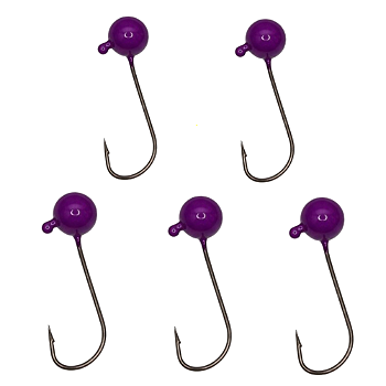 KIT CHUMBADA ANZOL JIG HEAD 1/0 90° FACETADA 10G VIOLETA 5UN
