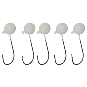 KIT 5 UN CHUMBADA ANZOL JIG HEAD 90 3/0 ESFÉRICO 15G BRANCO