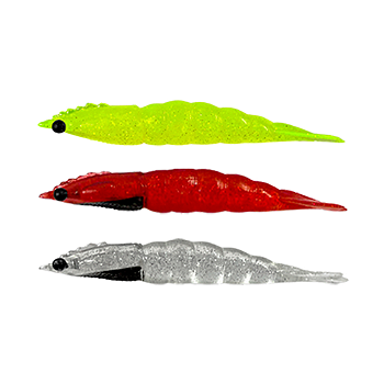 KIT 3UN ISCA MATADEIRA ARTIFICIAL CAMARÃO ROBALEIRO 7,8CM