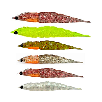 KIT 6UN MATADEIRA ISCA ARTIFICIAL CAMARÃO ROBALEIRO 7 E 9CM