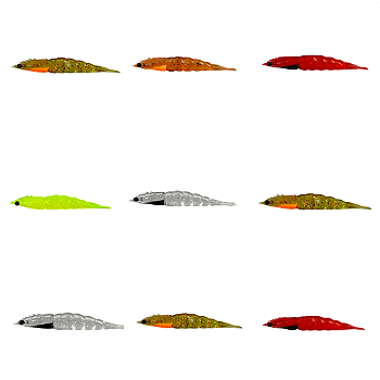 KIT 9UN ISCA ARTIFICIAL CAMARÃO ROBALEIRO 4,8 6,8 7,8 CM