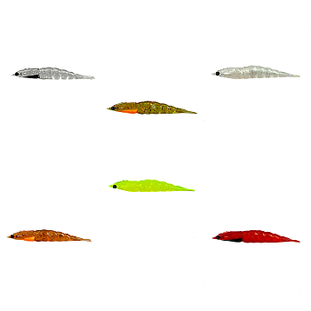 KIT 6UN ISCA ARTIFICIAL CAMARÃO ROBALEIRO 4,8 6,8 7,8 CM