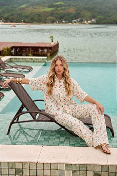 Conjunto Jeans Collor Floral