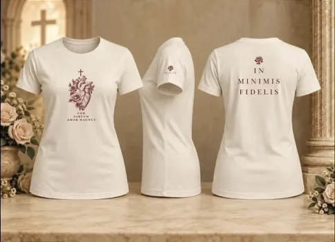 Camiseta In Minimis Fidelis - Sagrado Coração de Jesus