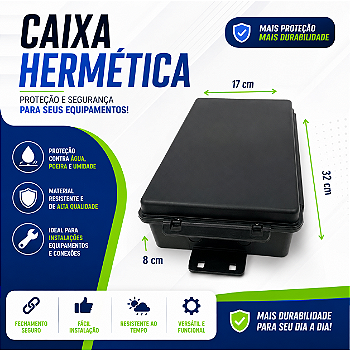 Caixa Hermética Longa - Preta