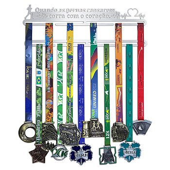 Porta Medalhas Corrida - Quando as Pernas Cansarem, Corra com o Coração.