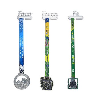 Porta Medalhas Motivação - Foco, Força e Fé