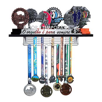 Porta Troféus e Medalhas Ciclismo - A dor é temporária, O orgulho é para sempre