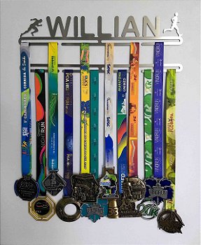 Porta Medalhas Personalizado Com o Nome + Extensor