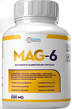 Mag6 - 6 Tipos de Magnésio Concentrado - 60 Capsulas