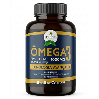 ÔMEGA 3 UNI ERVAS PREMIUM – Alta Concentração (540mg EPA / 360mg DHA) - 120 Cáps