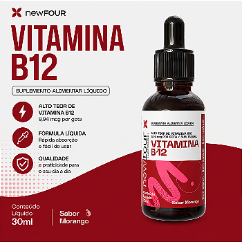 Vitamina B12 Metilcobalamina Sublingual 20 Ml 9 Mcg Morango
