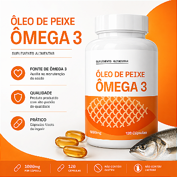 Ômega 3 Newfour 1000 Mg 120 Cápsulas Óleo de Peixe Original