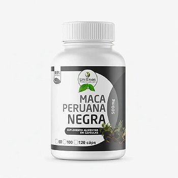 Maca Peruana Negra 500mg 120 Capsulas Uniervas Sem Sabor