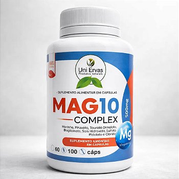 Mag10 Complex 500mg 120 Capsulas Uniervas - Premium Sem Sabor