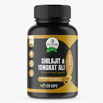 Shilajit & Tongkat Ali 500mg 120 Capsulas Uniervas Sem Sabor
